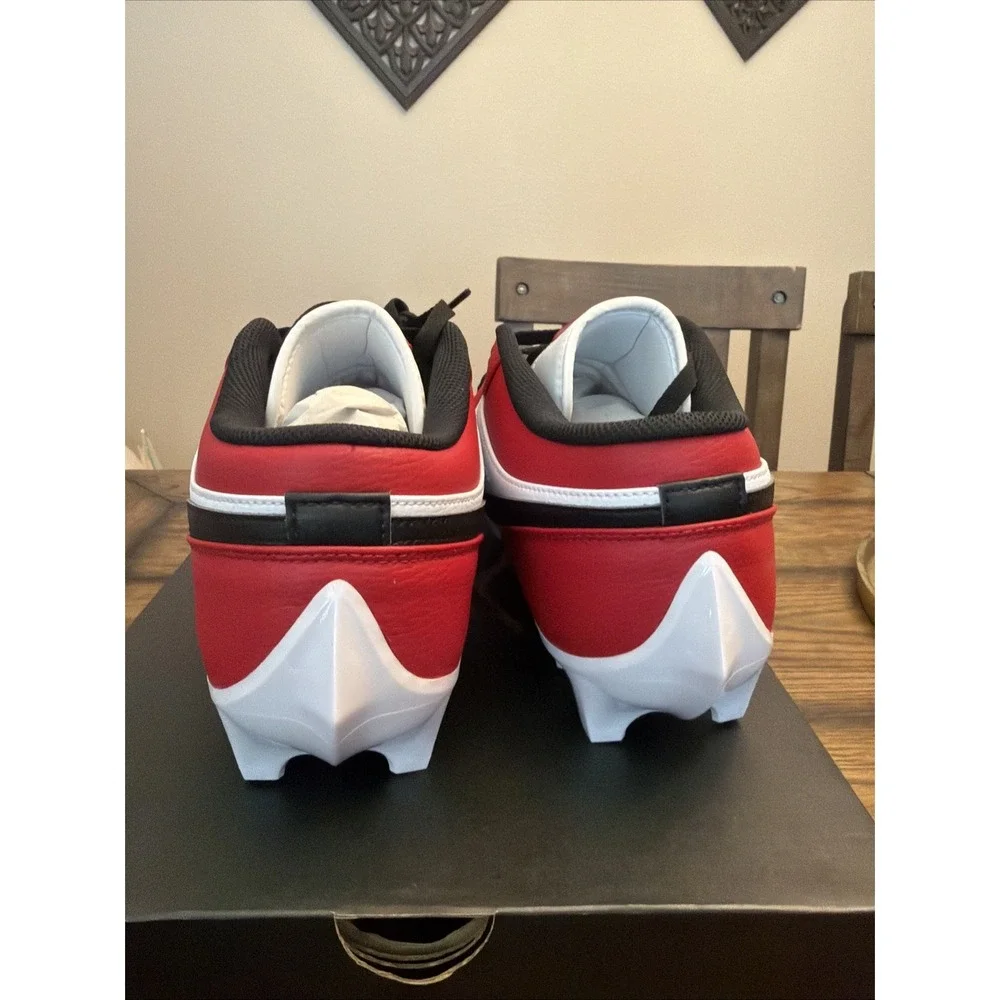 Size 14 Nike Air Jordan 1 Low TD Football Cleats Chicago White Red FJ6245-106